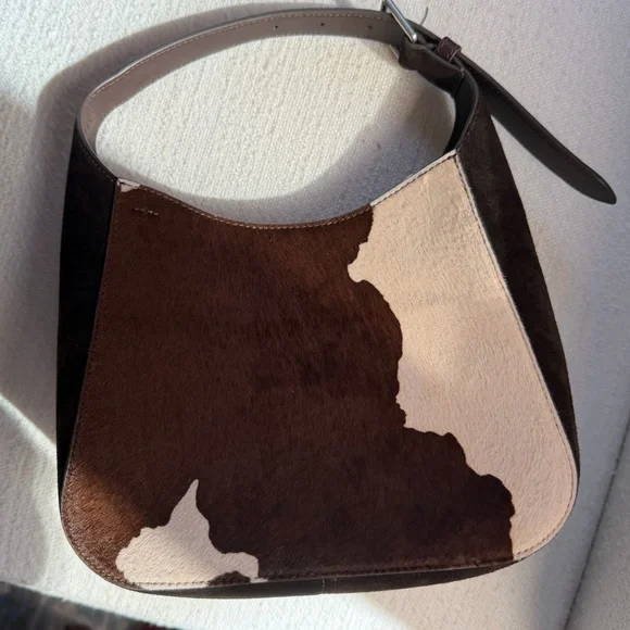 Tory Burch Brown and Cream Cowhide Hobo Bag - Picture 4 of 7